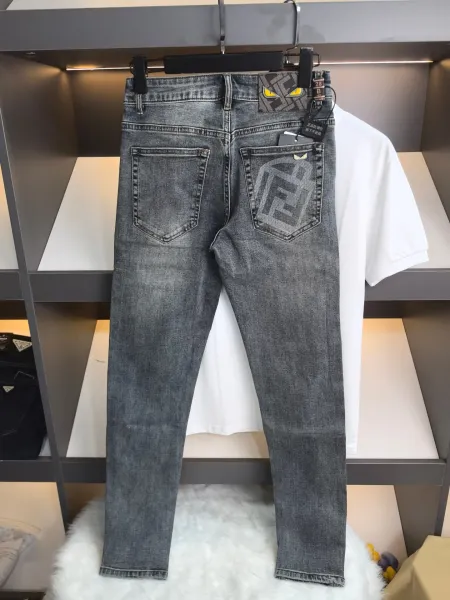 Fendi Monster Eyes Denim Jeans Gray - 11