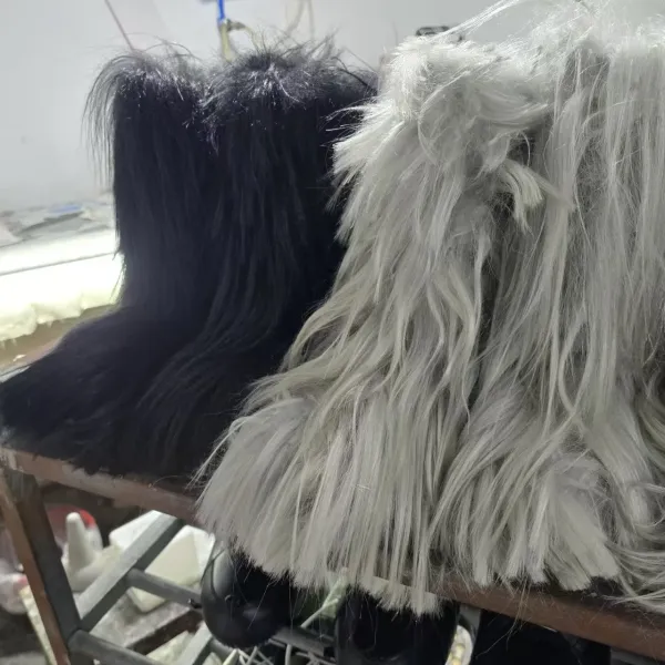 Design Fur Wrap Boots White Ankle Boots - 15