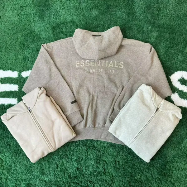 Design Oversized Zip-Up Hoodie Gray - 4