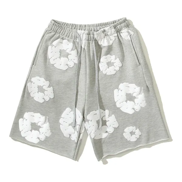 Design Scrunchie-Print Wide-Leg Sweatpants Gray - 3