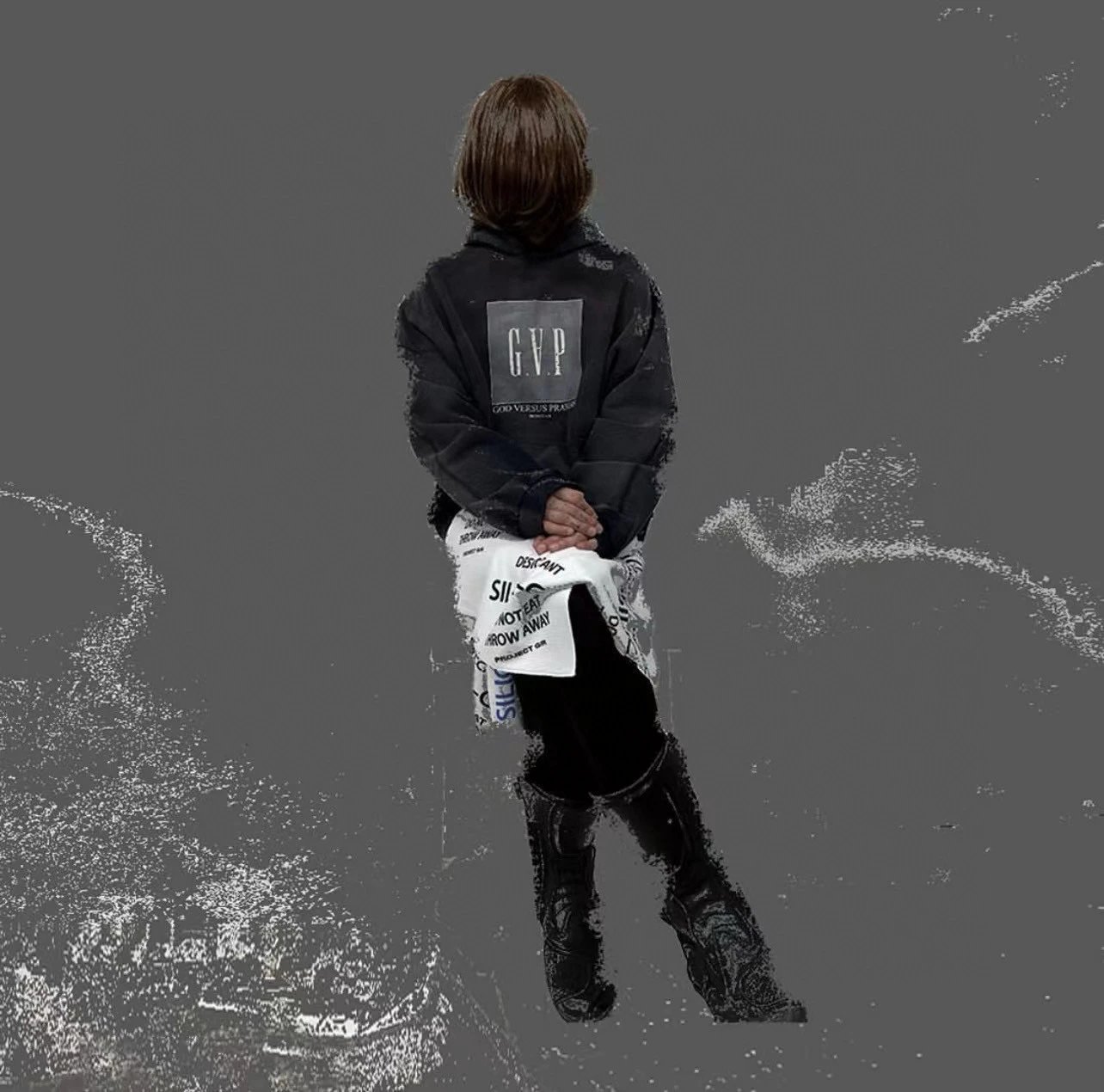 GAP x God Versus Prayers Oversized Hoodie Gray - 13