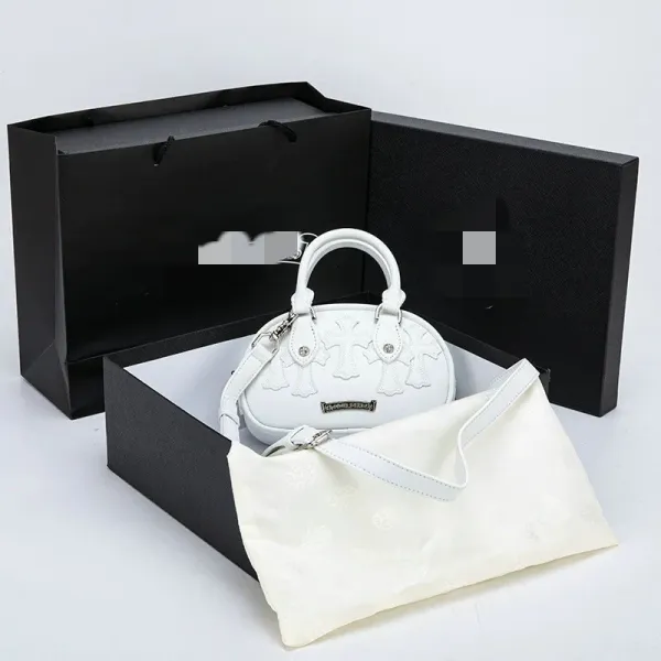 Chrome Hearts Mini Crossbody Bag White Leather with Cross Motif Handbag - 1