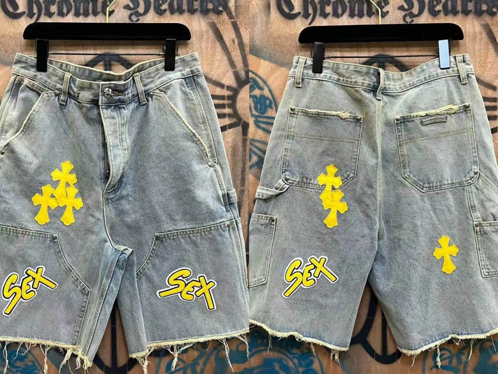Chrome Hearts Cross-Embellished Distressed Denim Shorts - 13