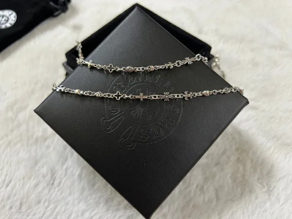 Chrome Hearts Cross Skull Charm Necklace Silver Jewelry - 6