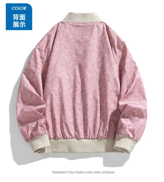 Design Bomber Jacket Pink Crinkle Texture Outerwear - 16