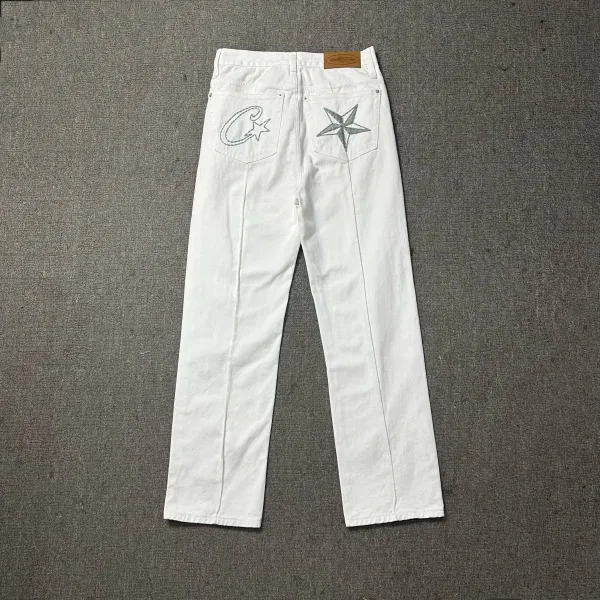 Denim Tears White Pleated Straight-Leg Jeans - 23