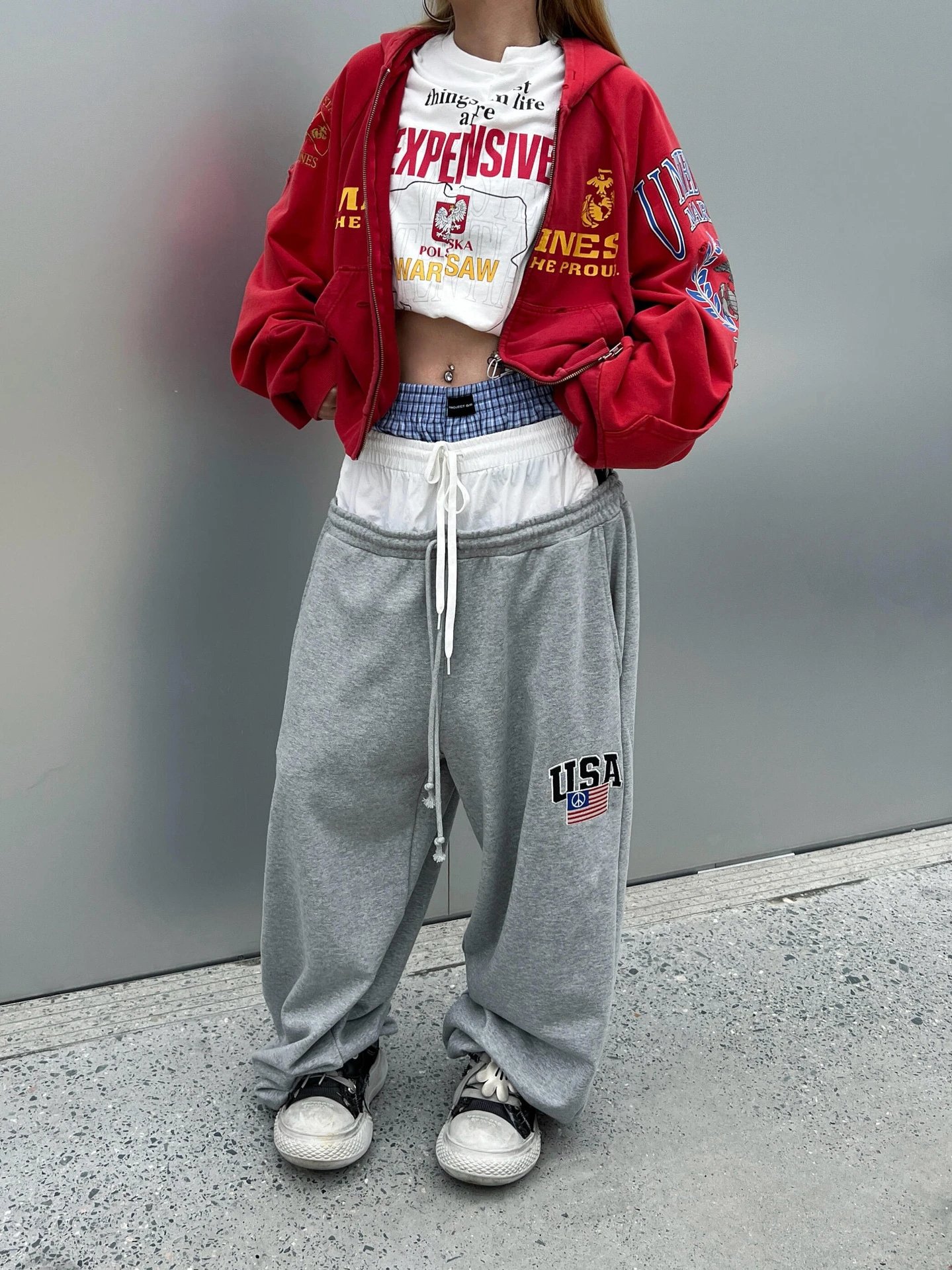 Design USA Graphic Sweatpants Gray - 4