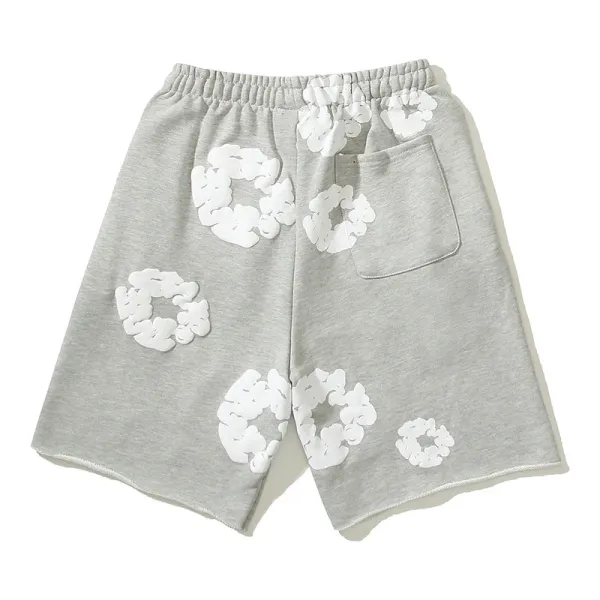 Design Scrunchie-Print Wide-Leg Sweatpants Gray - 4