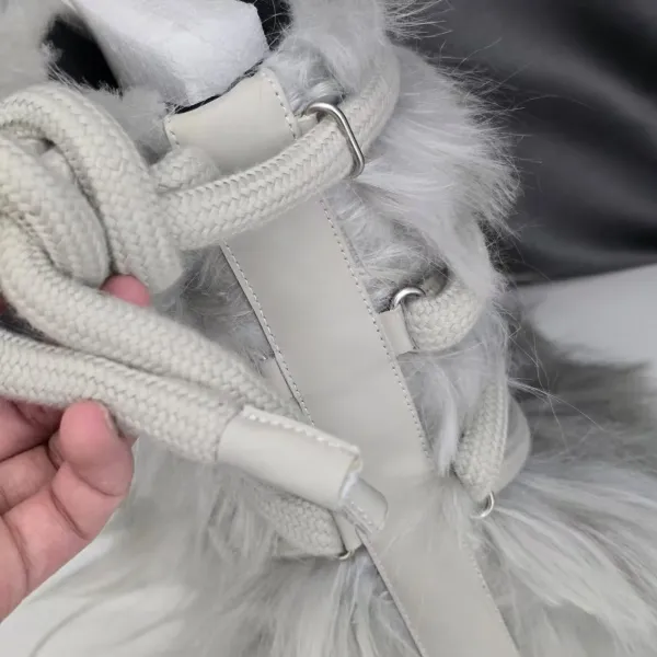 Design Fur Wrap Boots White Ankle Boots - 25