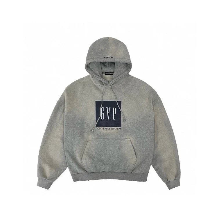 GAP x God Versus Prayers Oversized Hoodie Gray - 6