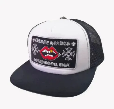 Chrome Hearts Lips Patch Trucker Hat Black / White - 1