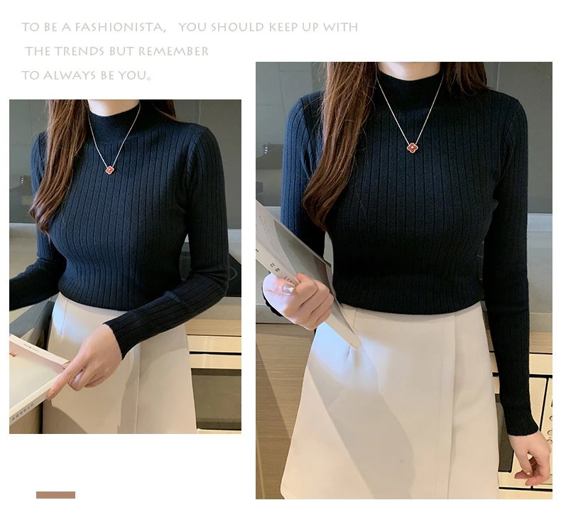Design Ribbed Turtleneck Sweater Olive Green - 31