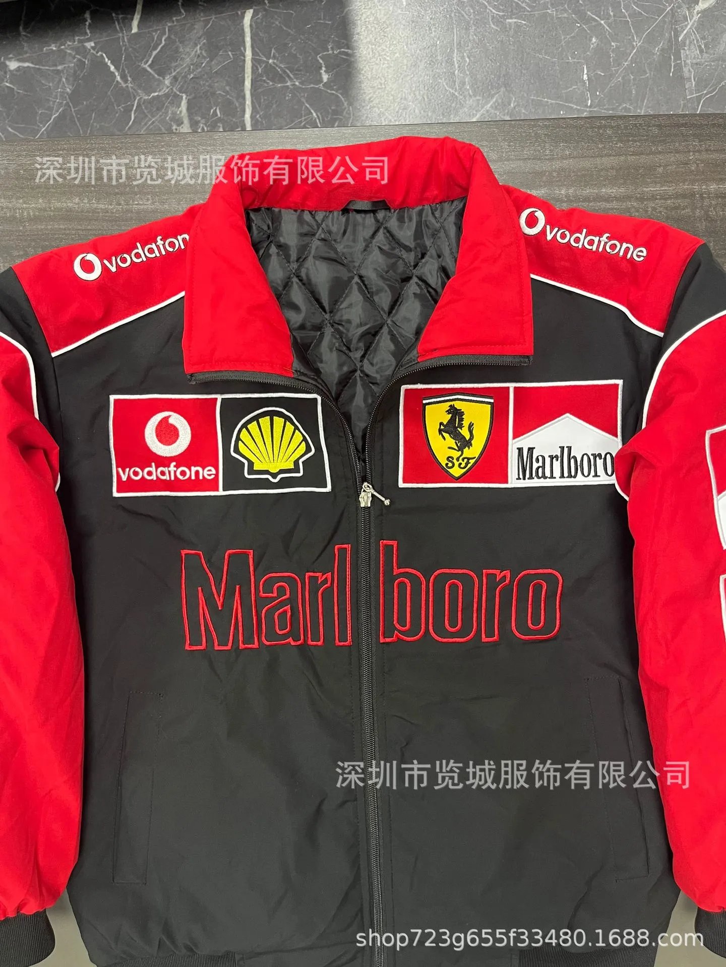 Scuderia Ferrari x Marlboro x Vodafone Racing Jacket Black Red - 4