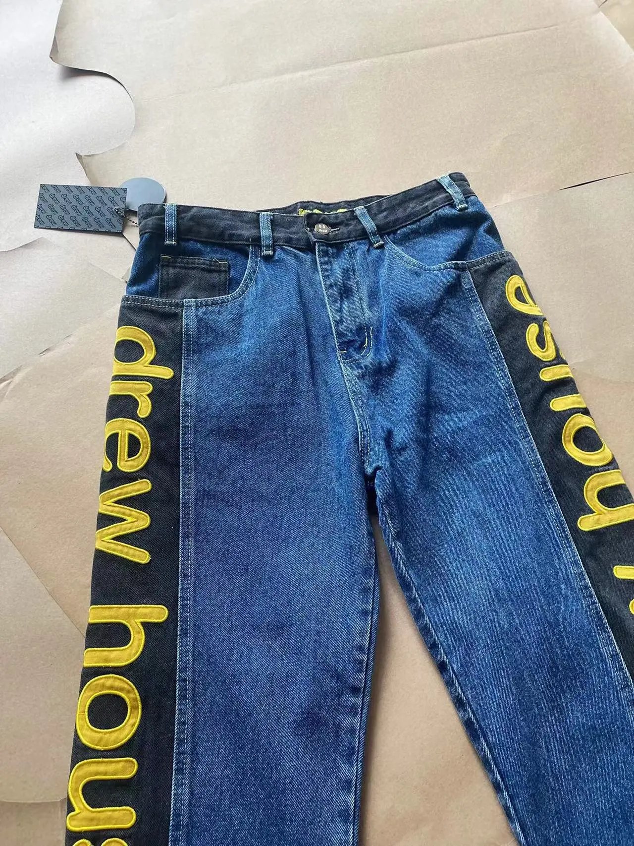 Drew House Logo Stripe Straight Leg Jeans Blue - 6