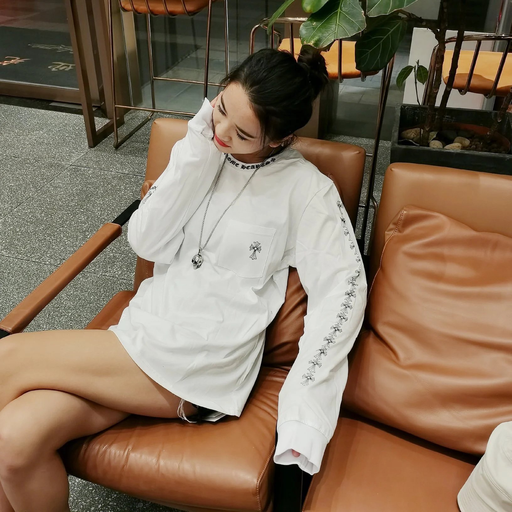 Chrome Hearts Build Orange Long Sleeve T-Shirt - 5