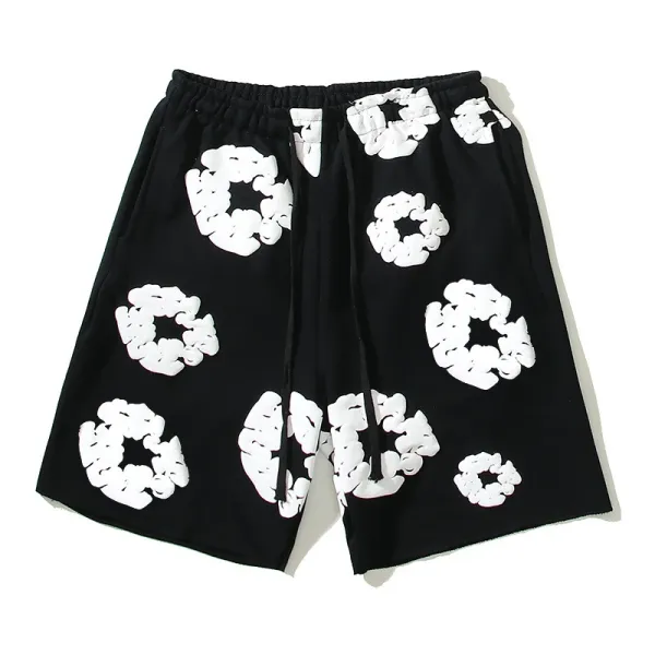 Design Scrunchie-Print Wide-Leg Sweatpants Gray - 5