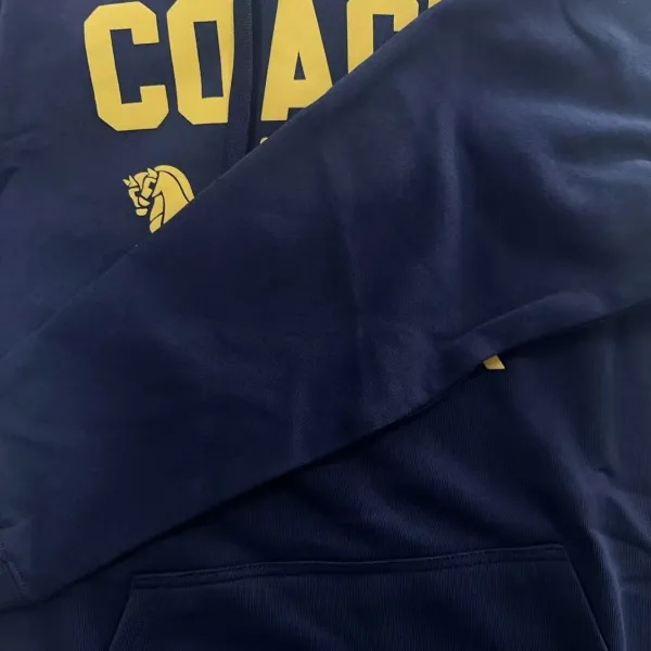 Coach Collegiate Hoodie Navy with Yellow Logo - 1