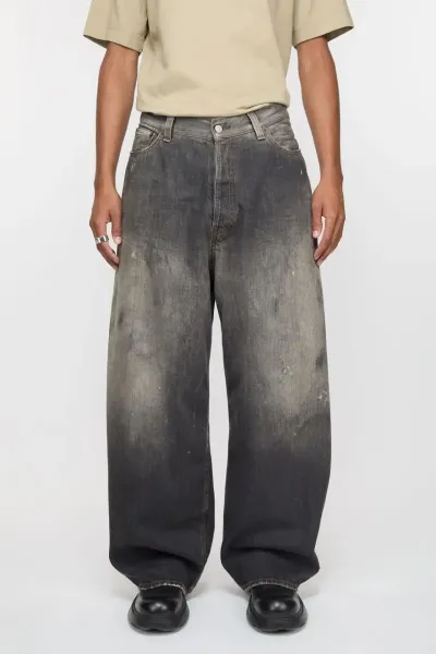 Design Distressed Wide-Leg Dark Wash Jeans - 4