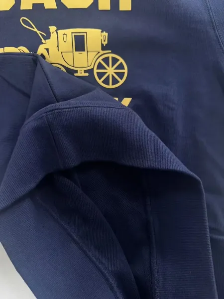 Coach Collegiate Hoodie Navy with Yellow Logo - 5