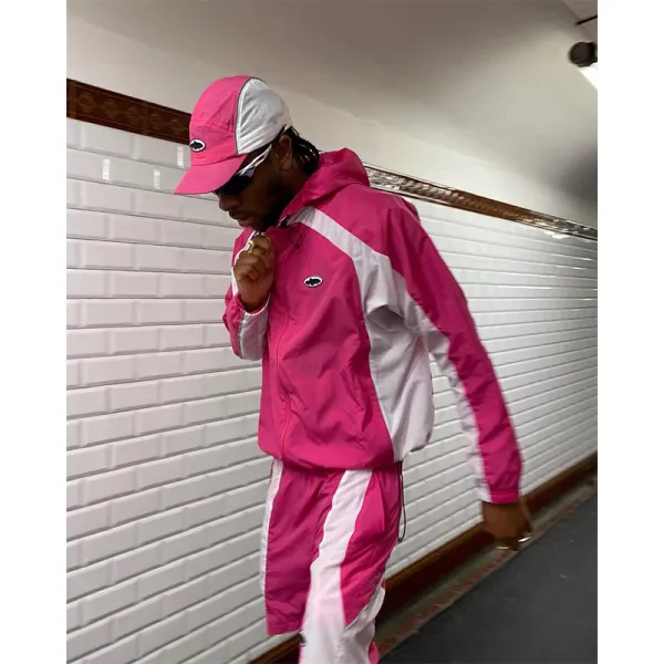 ELITEWORK Windbreaker Jacket Pink and White - 3