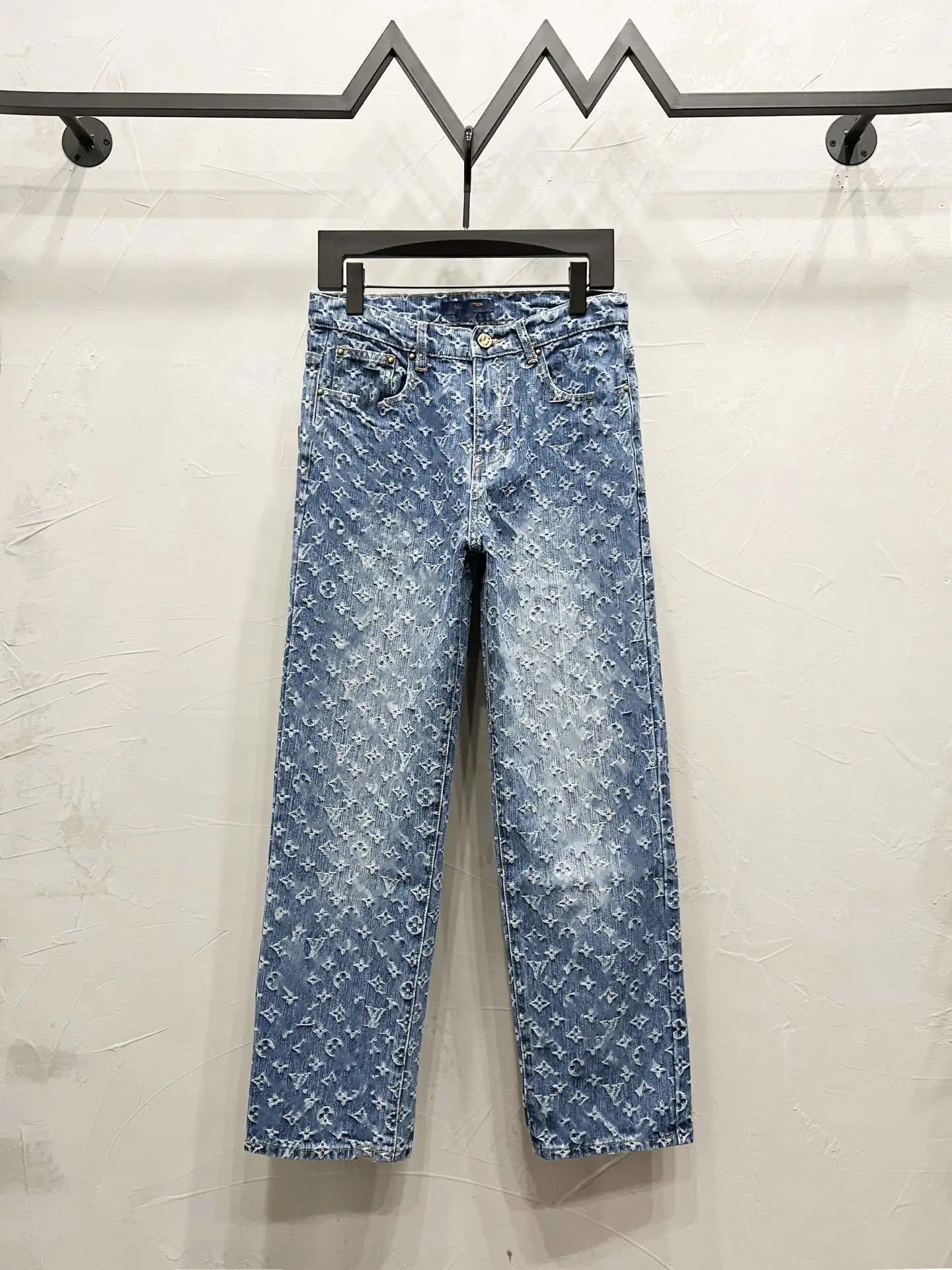 Louis Vuitton Monogram Patchwork Denim Jeans Light Blue - 46