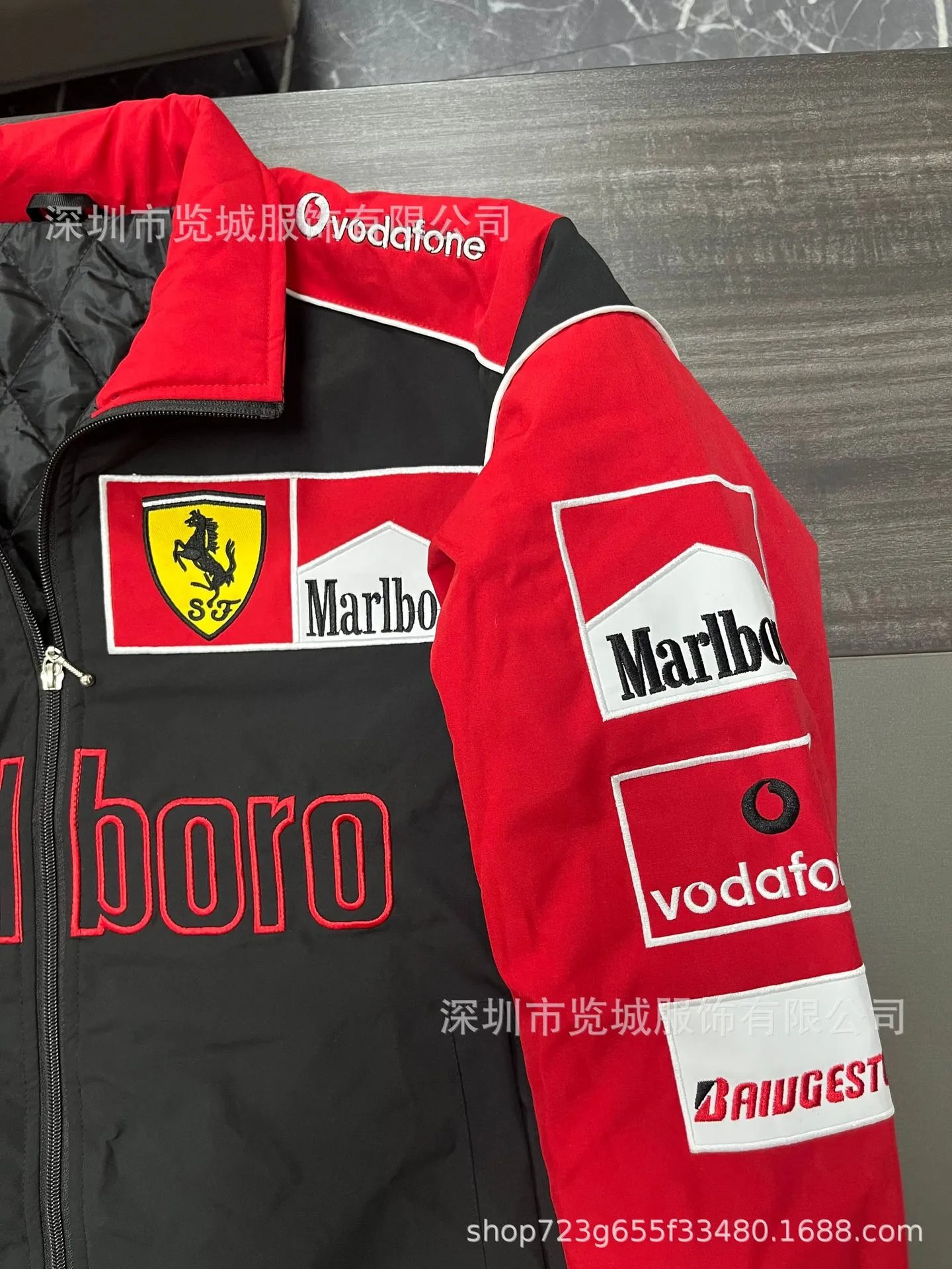Scuderia Ferrari x Marlboro x Vodafone Racing Jacket Black Red - 5