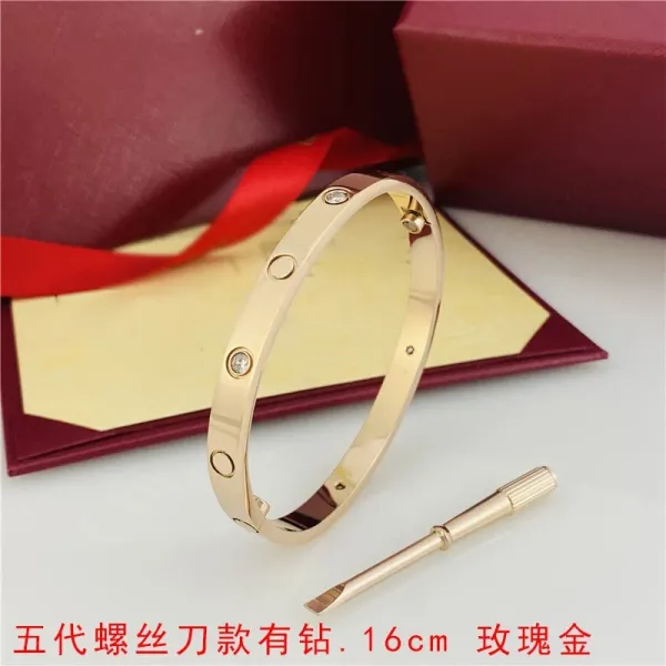 Cartier Love Bracelet Rose Gold with Diamonds 16cm Jewelry - 1
