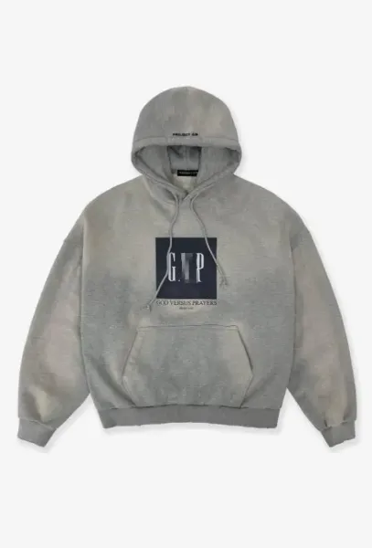 GAP x God Versus Prayers Oversized Hoodie Gray - 1