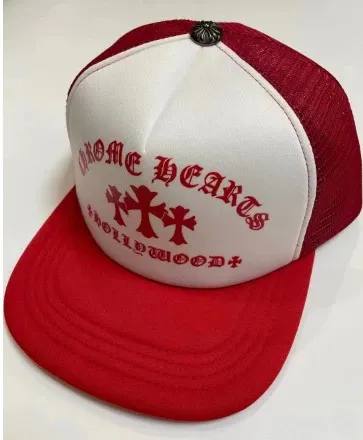 Chrome Hearts Hollywood Trucker Cap Red / White Hats - 1