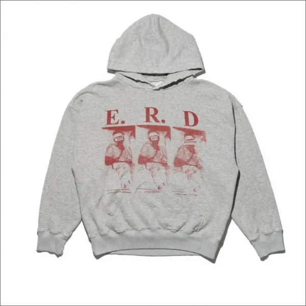 Design e.r.d Graphic Distressed Hoodie Brown - 29
