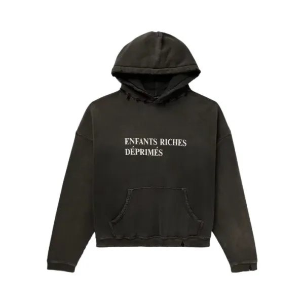 Design e.r.d Graphic Distressed Hoodie Brown - 43