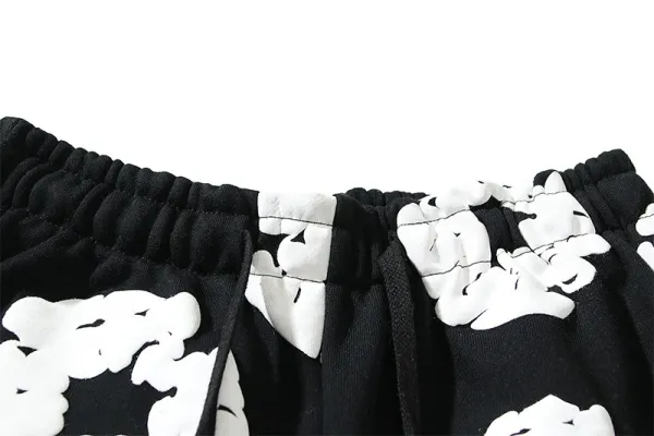 Design Scrunchie-Print Wide-Leg Sweatpants Gray - 7