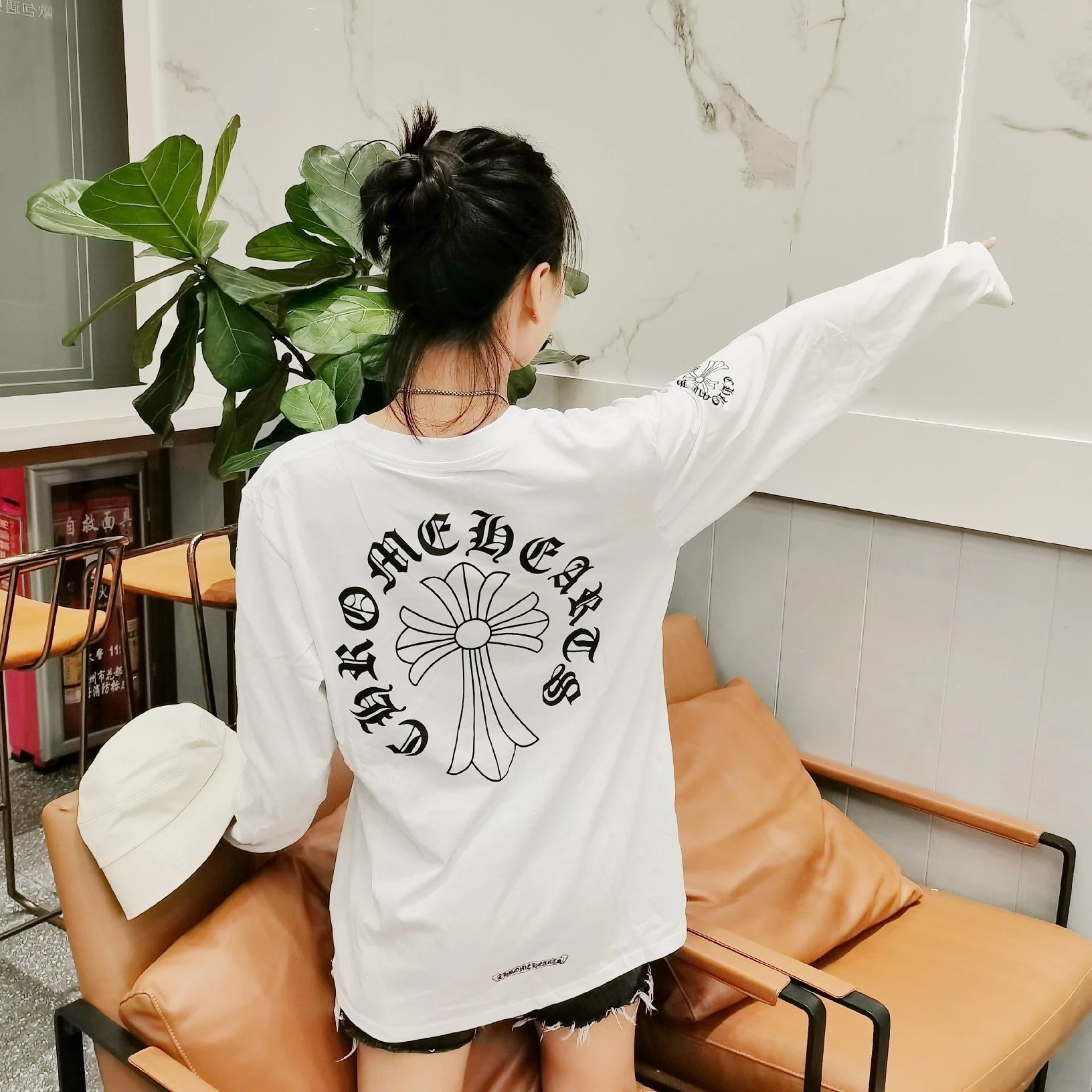 Chrome Hearts Build Orange Long Sleeve T-Shirt - 6