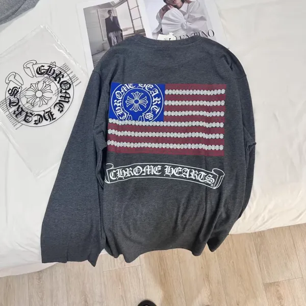 Chrome Hearts Oversized Long-Sleeve Tee Black T-Shirts - 4