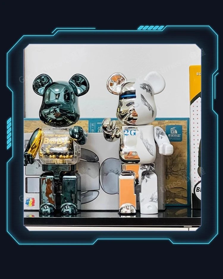 Medicom Toy Bearbrick 2G Chrome White Limited Edition Collectible Figure Accessories - 30
