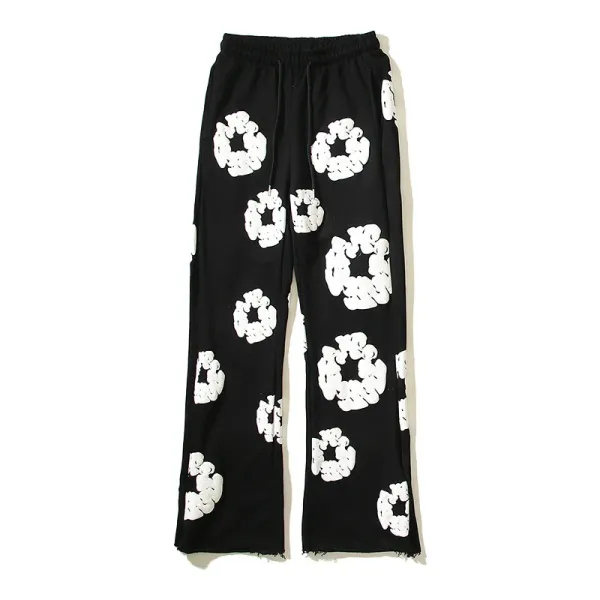 Design Scrunchie-Print Wide-Leg Sweatpants Gray - 14