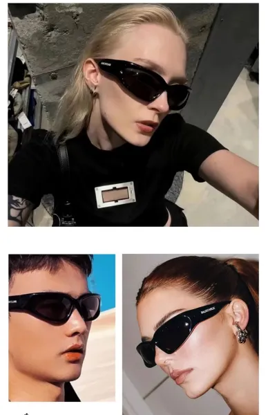 Balenciaga Silver Metallic Wraparound Sunglasses Eyewear - 5