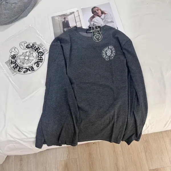 Chrome Hearts Oversized Long-Sleeve Tee Black T-Shirts - 5