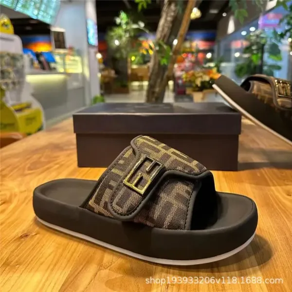 Fendi FF Logo Slide Sandals Multicolor Slippers - 6