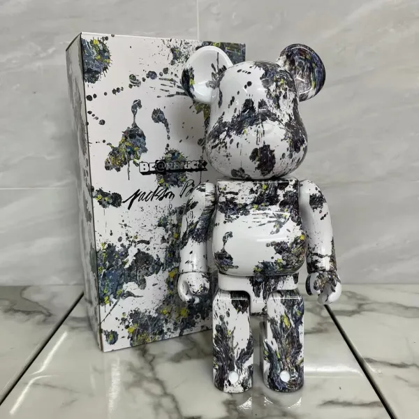 Medicom Toy x Jackson Pollock BE@RBRICK 400% Splatter White Collectible Figure Accessories - 1