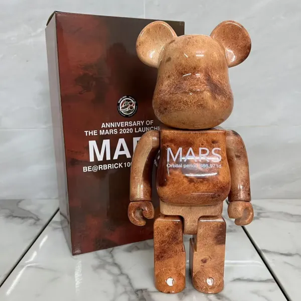 Medicom Toy BE@RBRICK Mars 1000% Brown Wood Grain Collectible Figure Accessories - 1