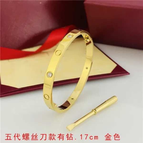 Cartier Love Bracelet Fifth Generation Gold-Plated with Diamonds 17cm Jewelry - 1