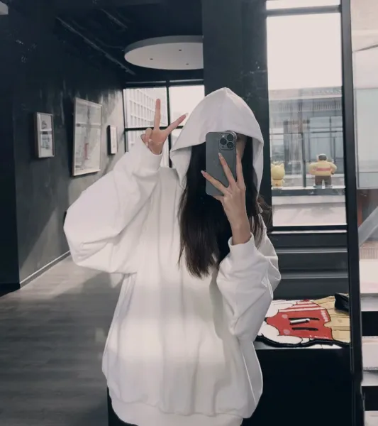 Design Oversized Cropped Hoodie Dark Gray - 4