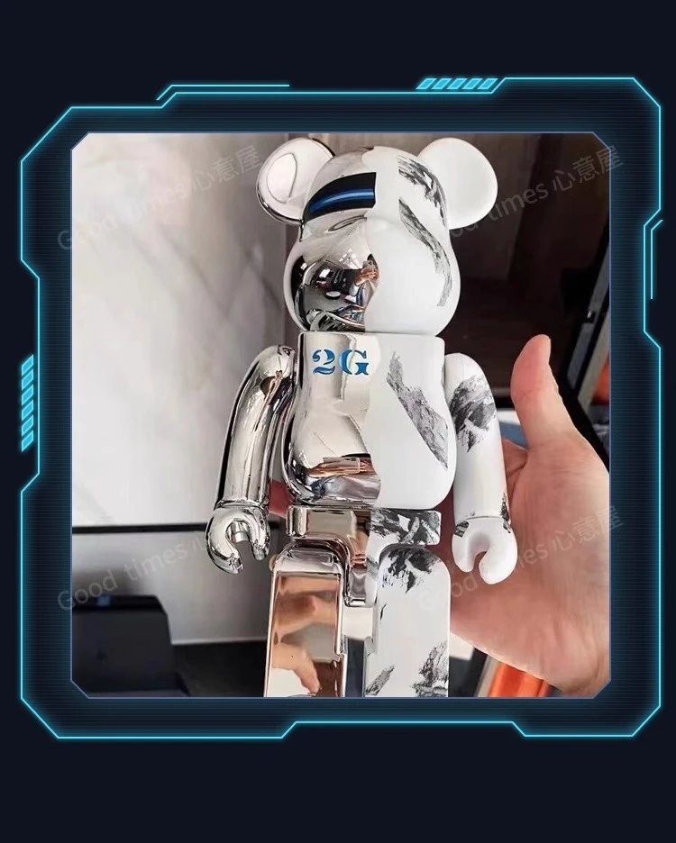 Medicom Toy Bearbrick 2G Chrome White Limited Edition Collectible Figure Accessories - 19