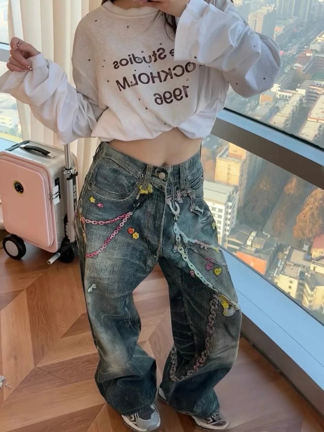 Design Custom Embellished Denim Shorts Multicolor - 5
