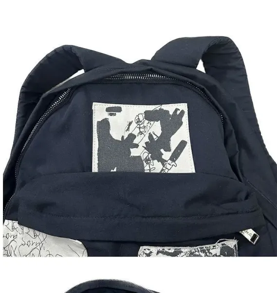 Comme des Garçons x Jean-Michel Basquiat Patchwork Backpack Black - 6