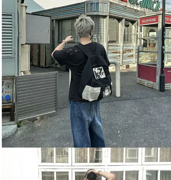 Comme des Garçons x Jean-Michel Basquiat Patchwork Backpack Black - 12