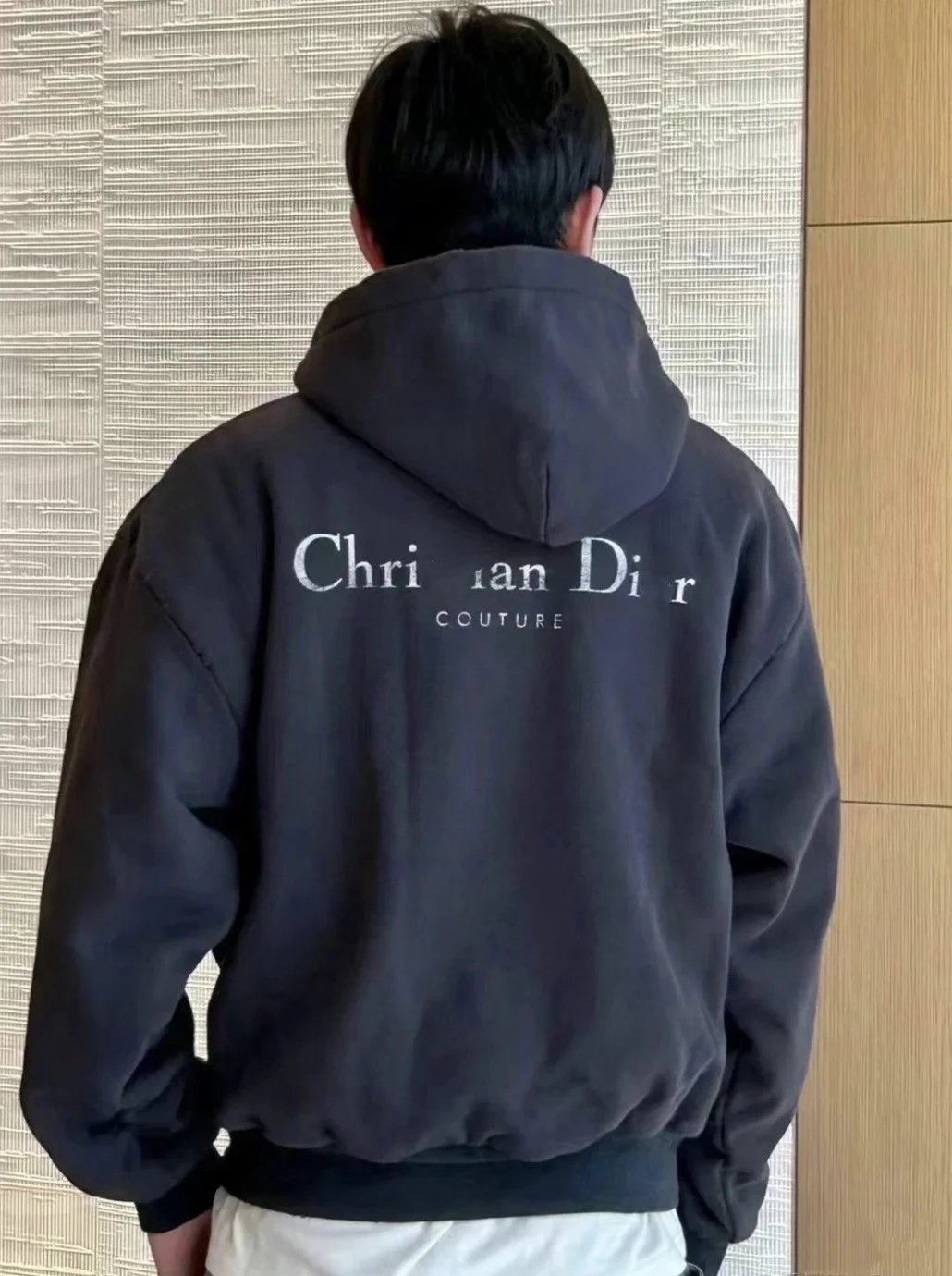 Dior Gray Distressed Hoodie - 4