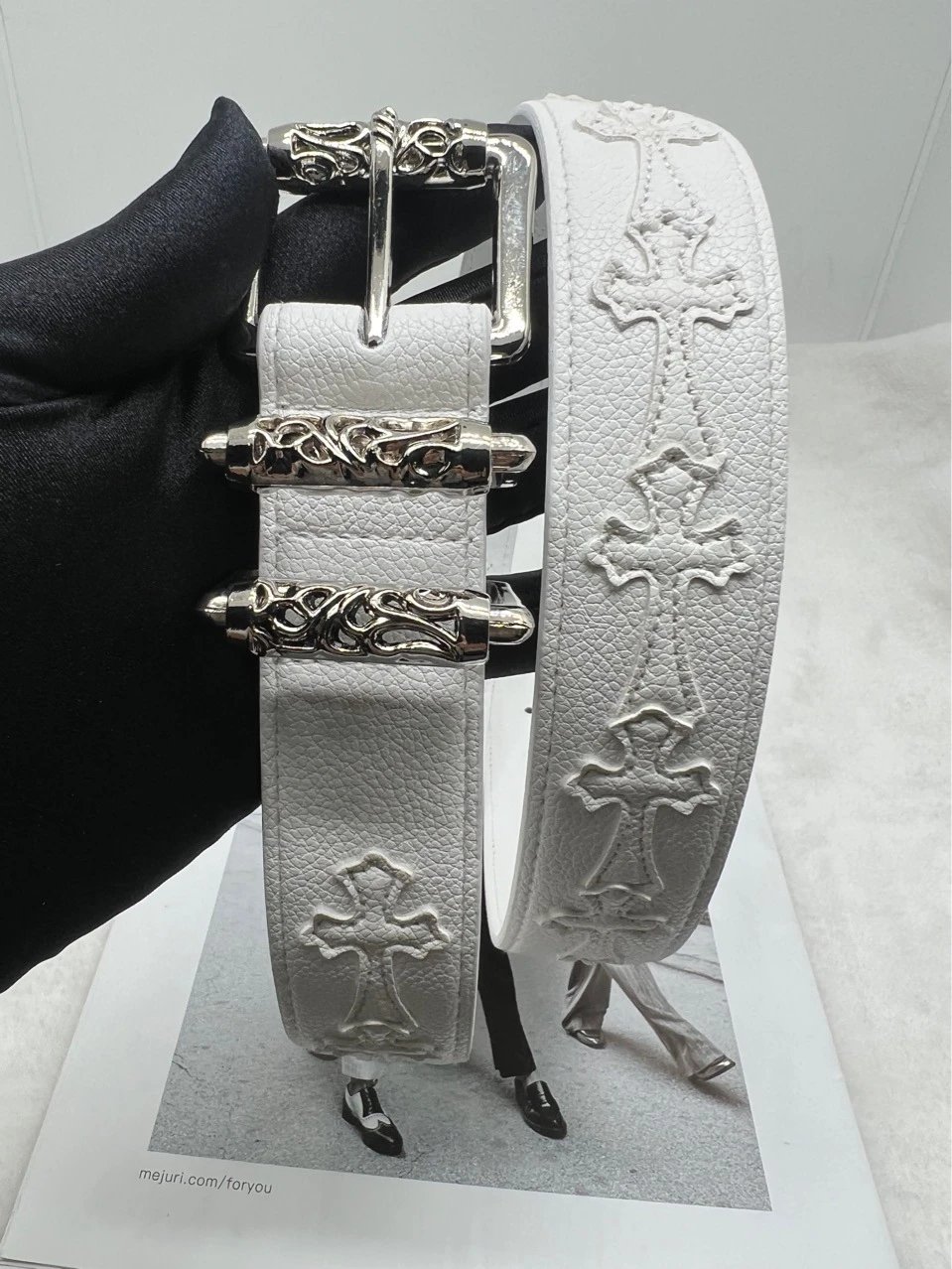 Chrome Hearts Rainbow Cross Leather Belt - 6