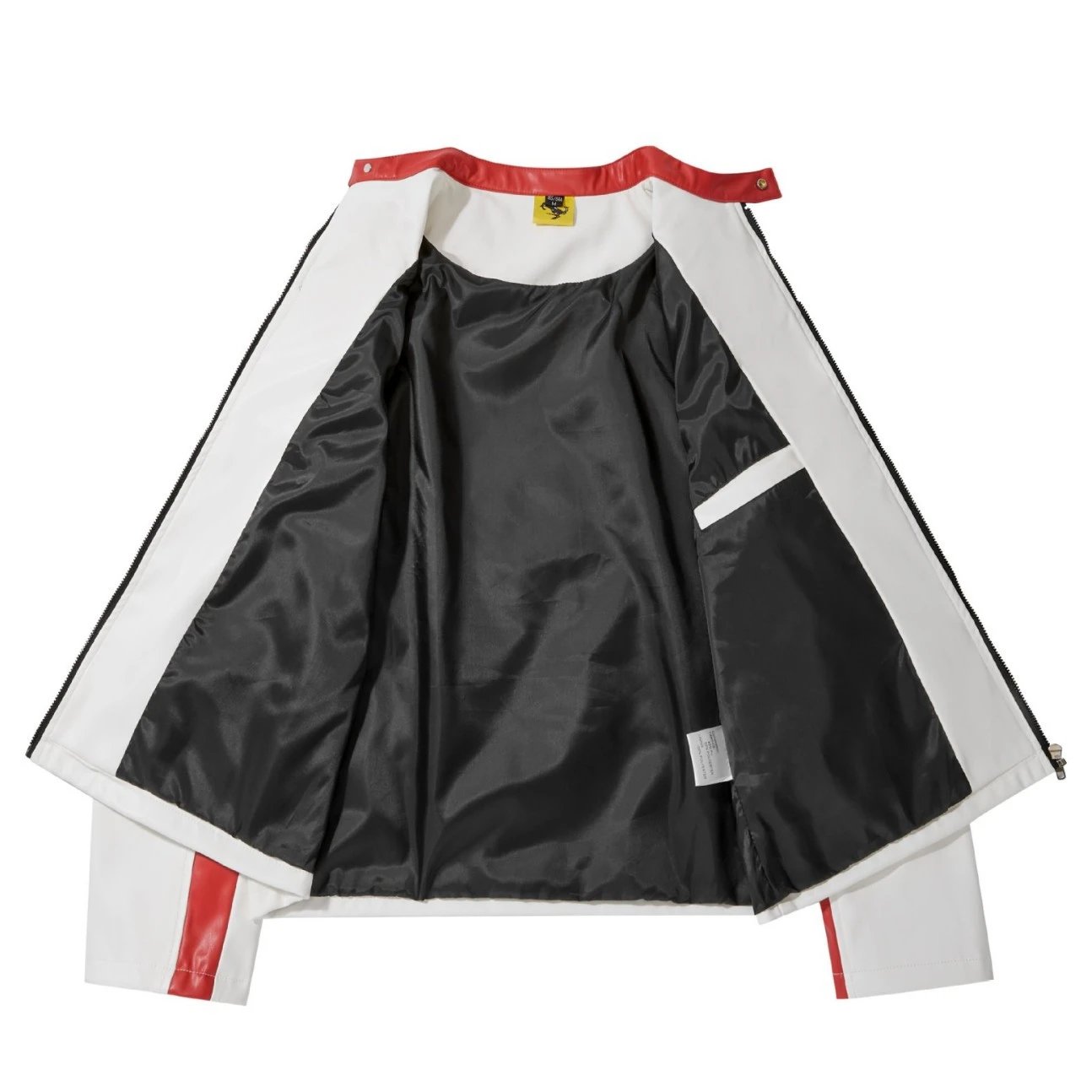 Ferrari Racing Jacket Red and White Leather Jacket - 6